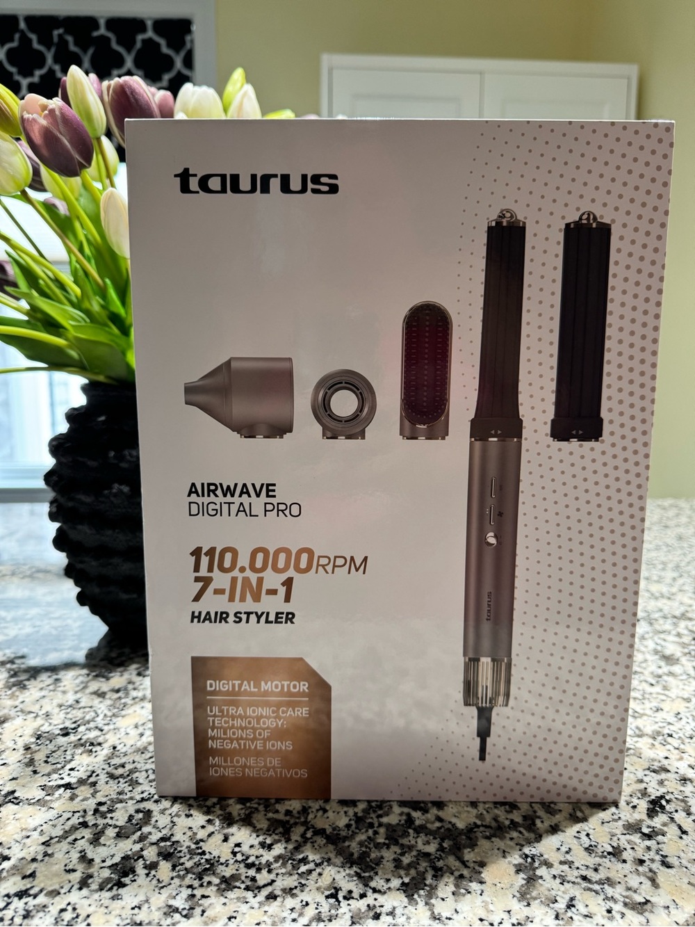 NEW European Plug TAURUS Airwave Digital Pro 7-in-1 Hair Styler Dryer Curler